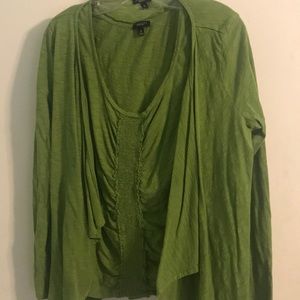 Green Talbots tank and sweater set